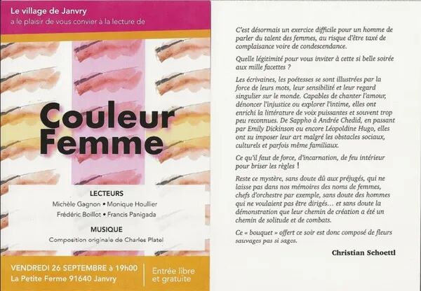 Soirée poésie, Janvry